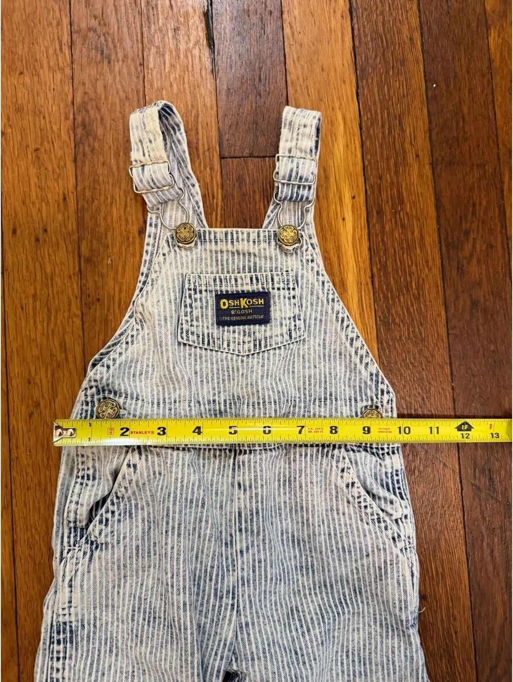 Vintage Oshkosh B'Gosh Vestbak Overalls, Railroad Stripe, 18M